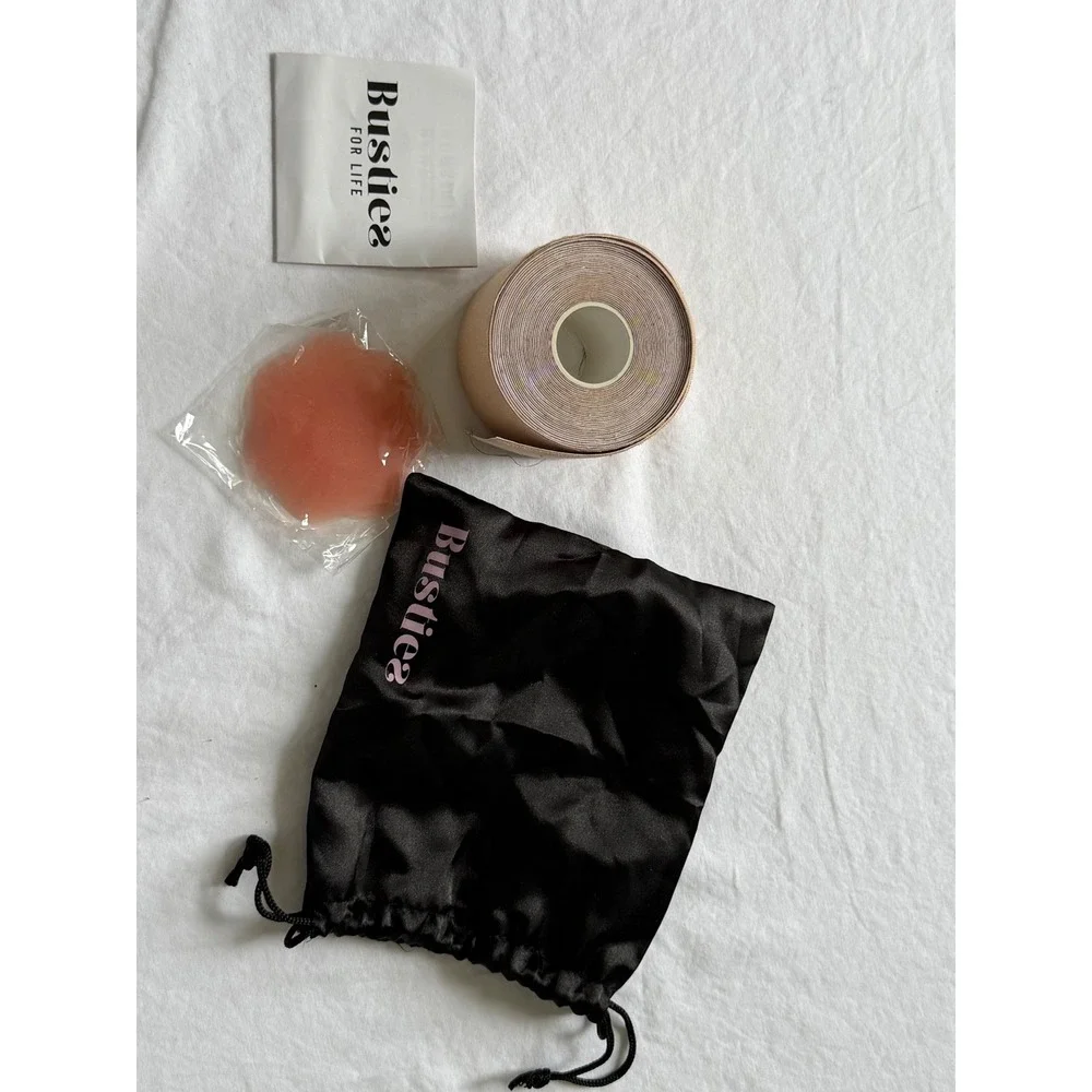 Busties For Life Breast Tape Kit Tan Body Tape and Silicone Nipple Covers Set